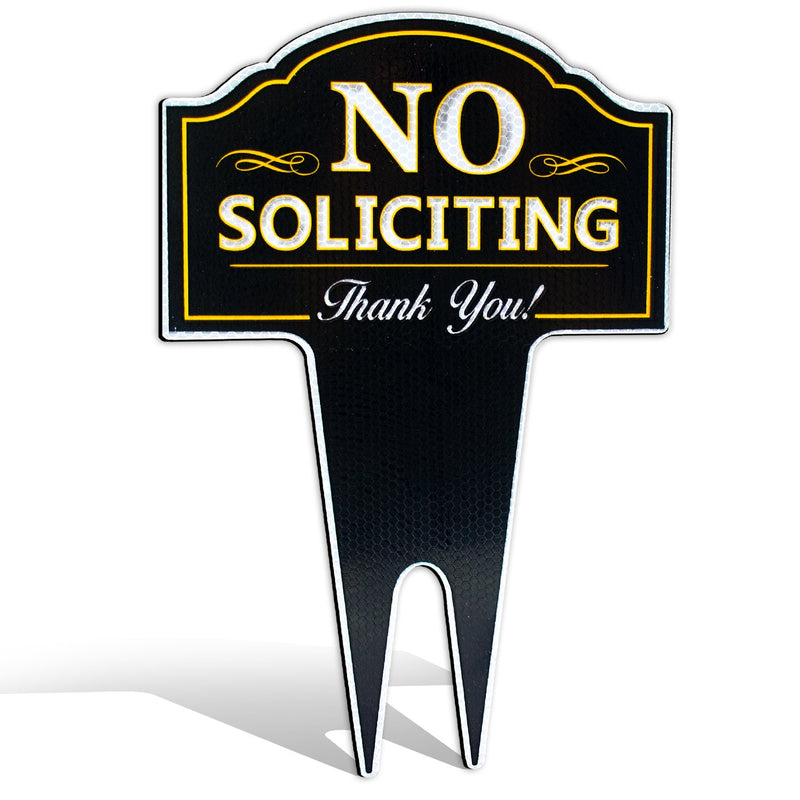 No Soliciting Sign For House Reflective Outdoor Yard Signs for Home