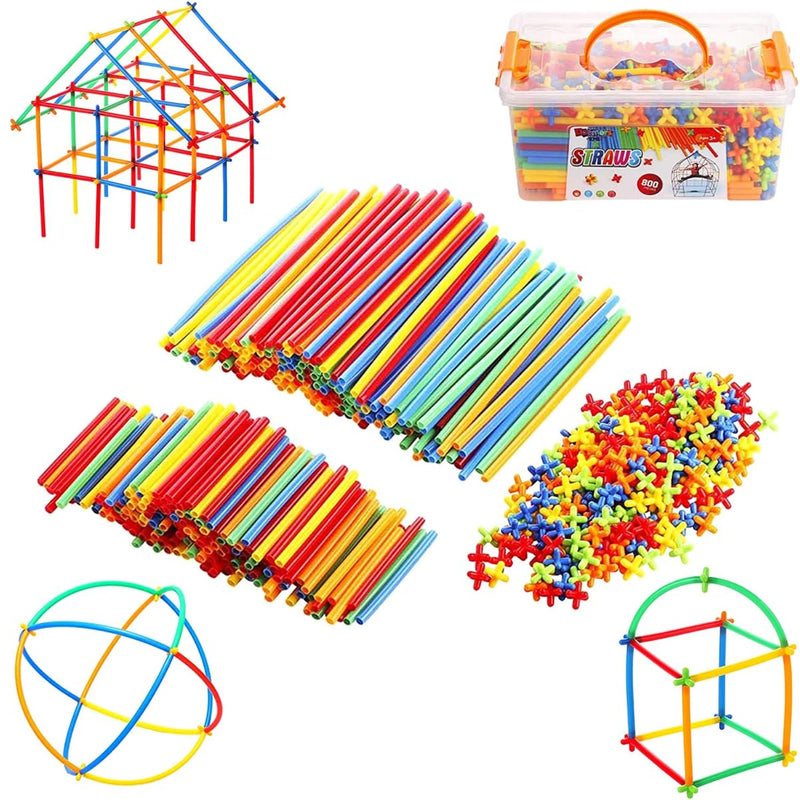 Building sticks for children - straws and connectors, building set - stick