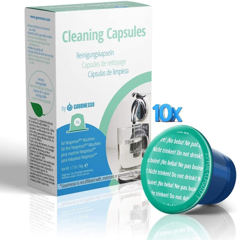 10 cleaning capsules Compatible capsules for cleaning your Nespresso