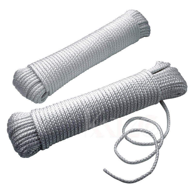 Twisted Braided Nylon Rope - 2 Pack - 3/16" x 100ft Anchor Rope -