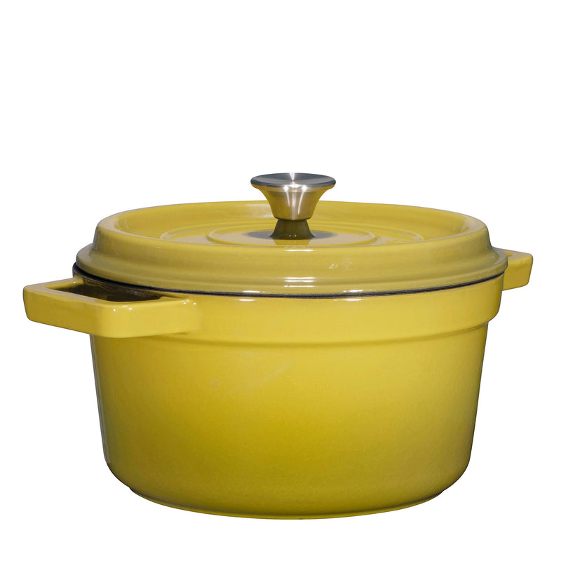 65-quart enameled cast iron Dutch oven with large loop handles