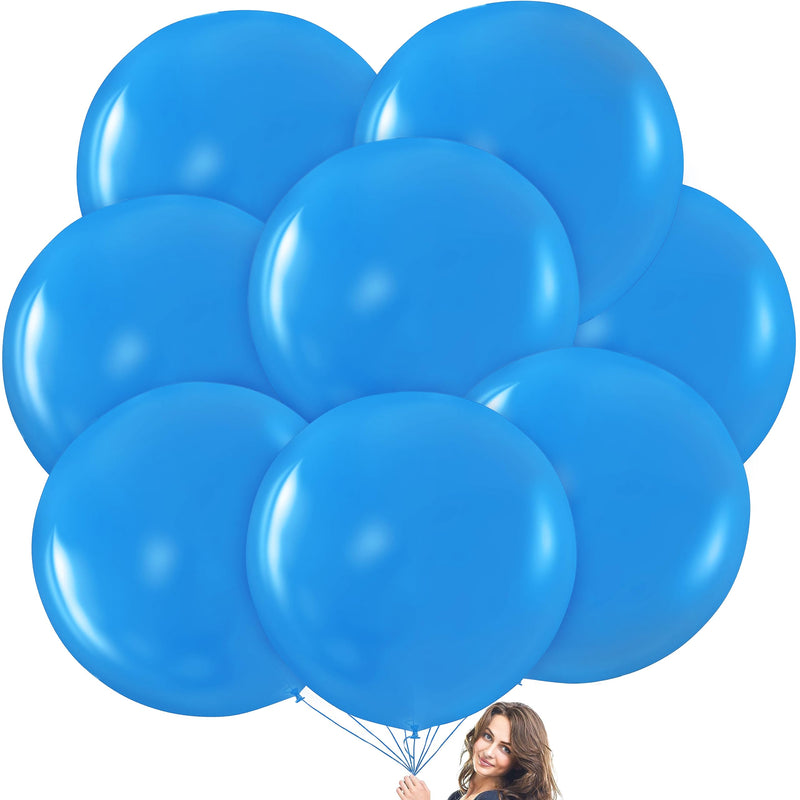 Light Blue Giant Balloons - 8 jumbo 36 inch light blue balloons for photo shoots