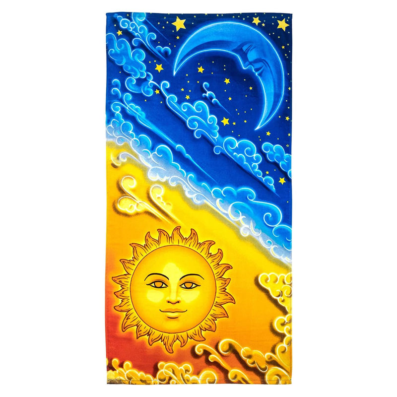 Sun and Moon Beach Towel for Girls Sun and Moon Print Bath Towel 30" x 60"