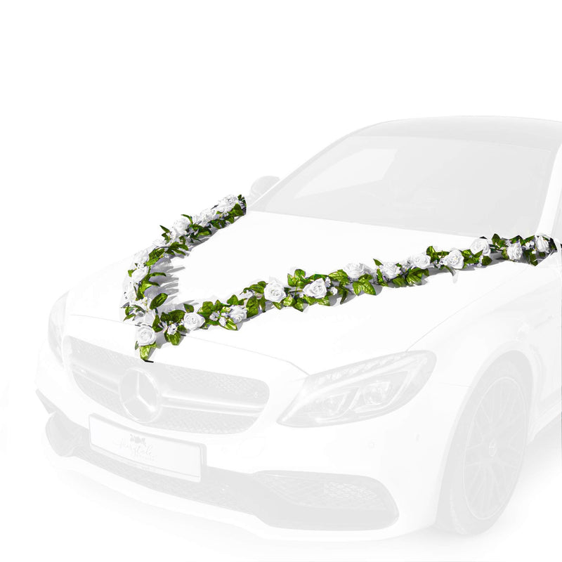 Car decoration wedding with 24 beautiful silk flowers 2 x 180cm