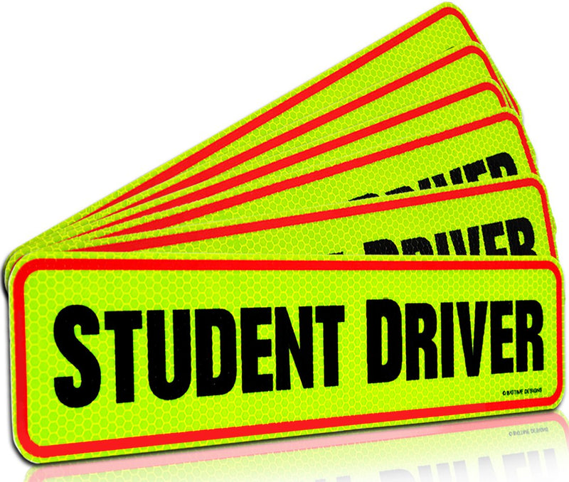 6 x Student Driver Car Magnet Reflective 12" Student Driver Sticker