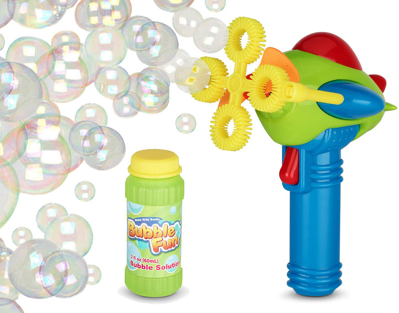 Bubble gun for kids (boys, girls), non-toxic and leak-proof