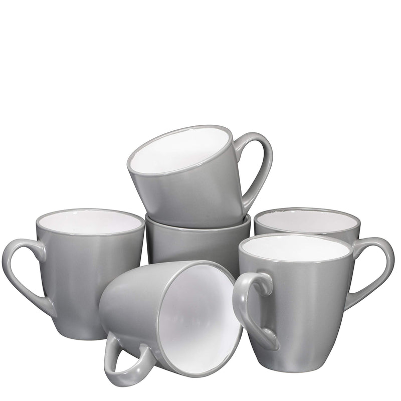 Simple 16oz Coffee Mug Set of 6, Large 16oz Ceramic Mug Set in Dark Color