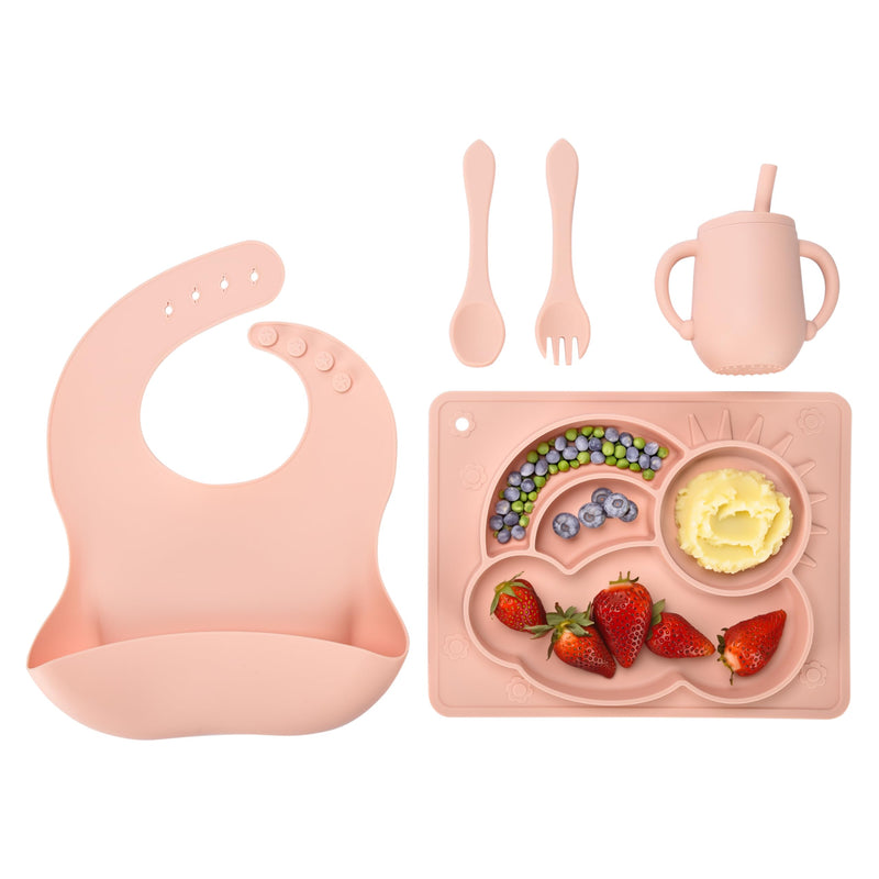 Baby dishes - set of 5 - baby plate sets - feeding set for 6 months