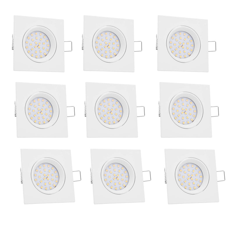 Led recessed spotlight dimmable 4w 400 lumens Ip44 27mm installation depth extra flat 68mm