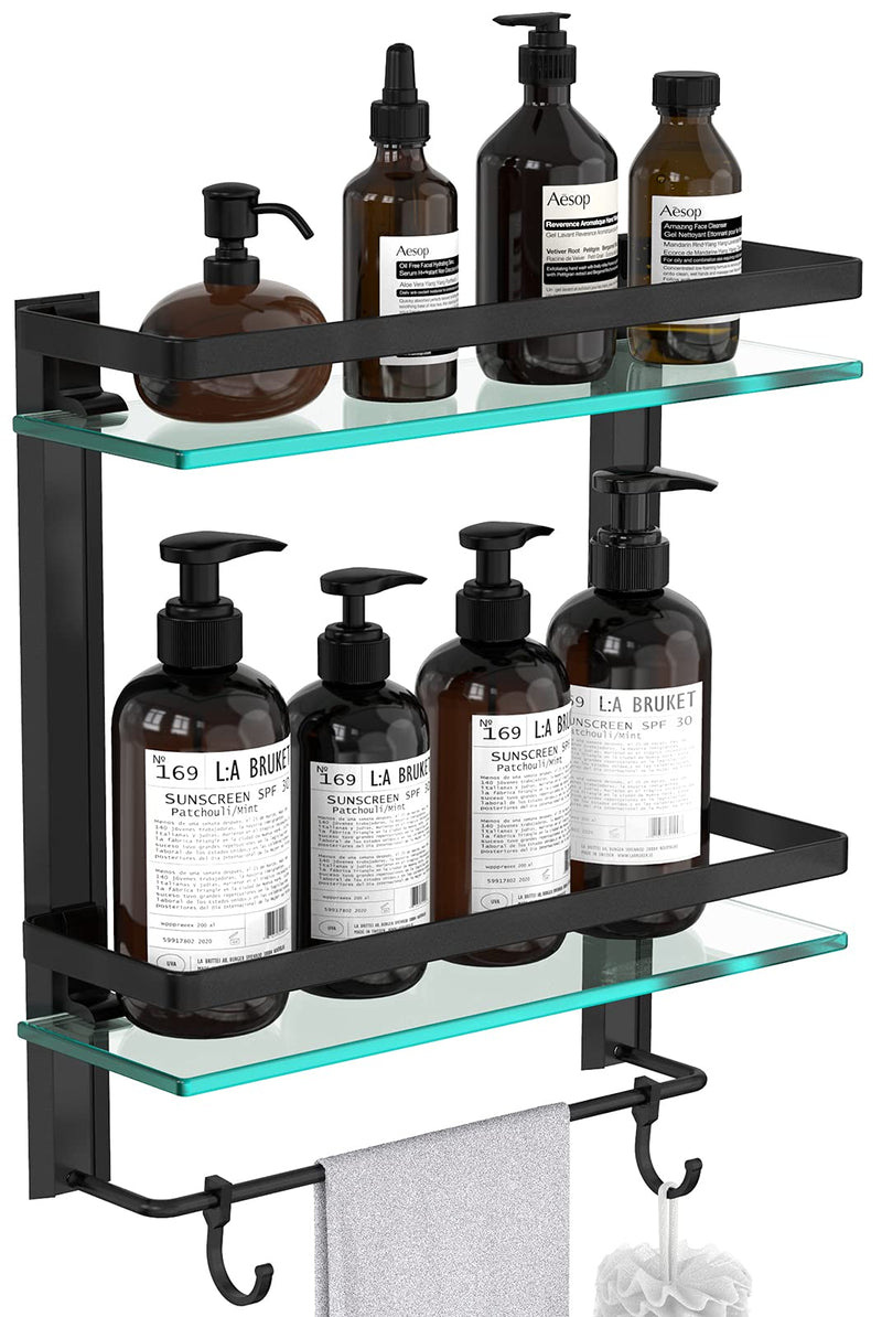 Floating Glass Bathroom Shelf, Bathroom Shower Shelf Made of Tempered Extra Thick Glass