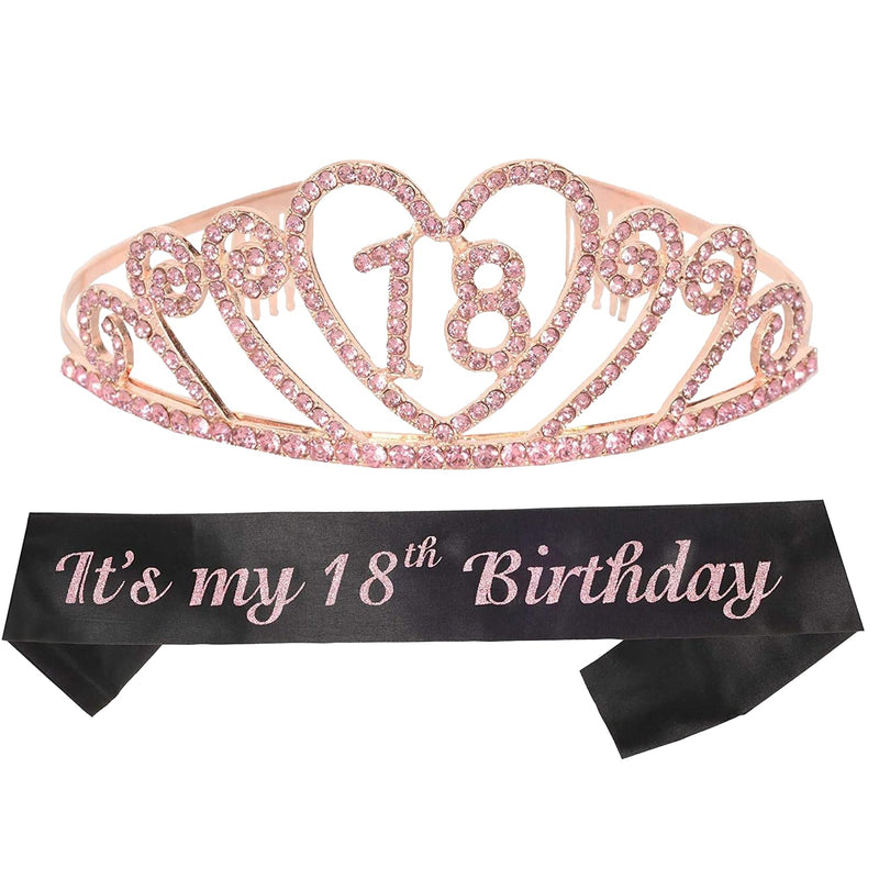 18th Birthday Sash and Tiara for Women - Fabulous Set: Glitter Sash + Gravity