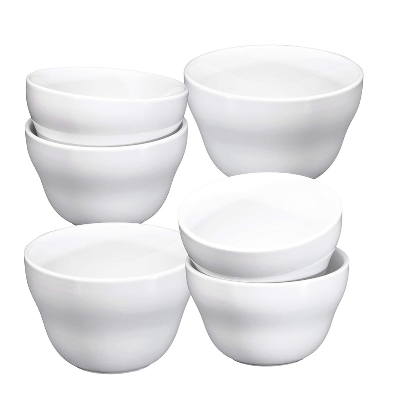 8 Ounce Porcelain Bowls, Set of 6 - for Ice Cream, Dessert, Soup, Small Side Dishes