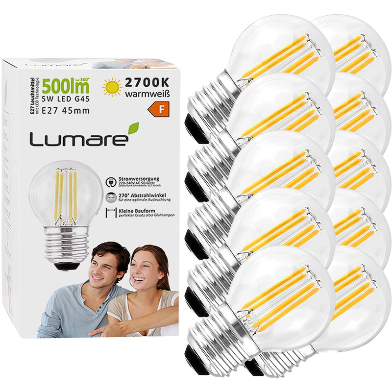 LED energy saving lamp E14 G45 set of 5 LED bulbs 2 watt 200lm bulbs