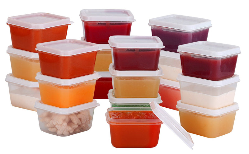 Mini Containers with Lids, Pack of 20, 2 Ounce Containers with Lids - Small Plastic