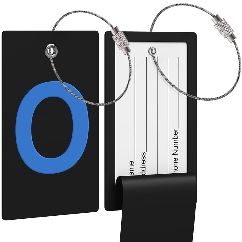 Luggage Bag Tag with Initial - fully bendable stainless steel tag