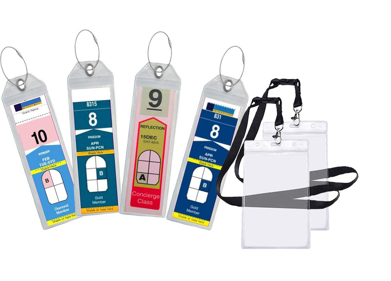 Cruise Luggage Tag Holder with Zipper and Steel Loops for Royal Caribbean and Celebrity