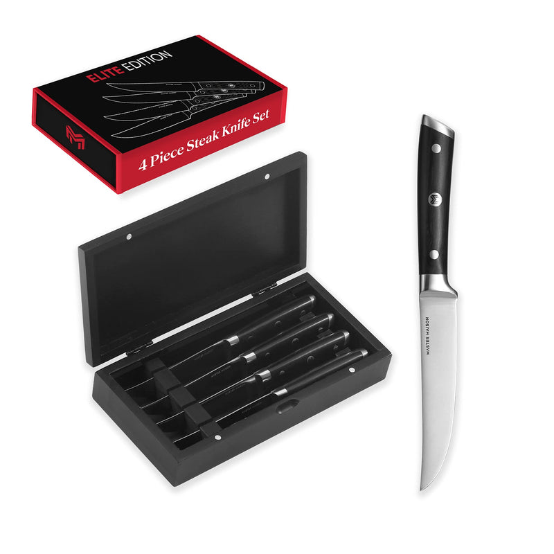 4 Piece 5 Inch Ultra Steak Knife Set, 4 German Stainless Serrated Knives