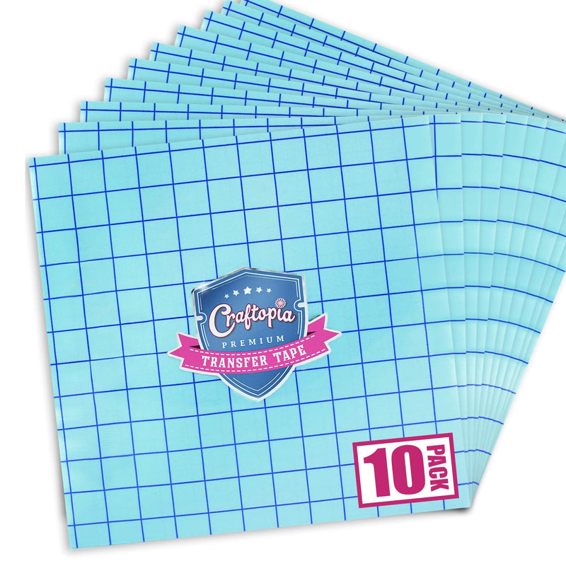 12" x 12" Clear Vinyl Transfer Tape Sheets with Blue Alignment Grid