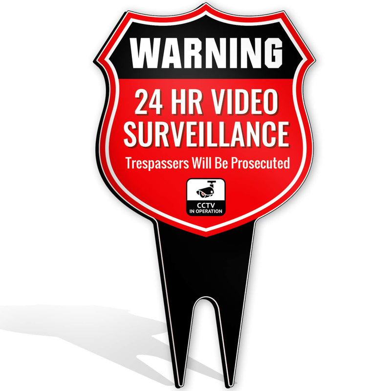 Outdoor Video Surveillance Signs 10" x 18" Aluminum Yardstick Warning