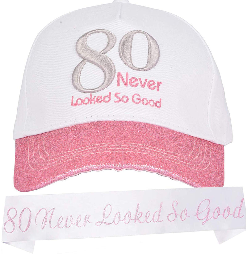 80th Birthday Gifts for Women, 80th Birthday Sash and Hat, 80th Birthday