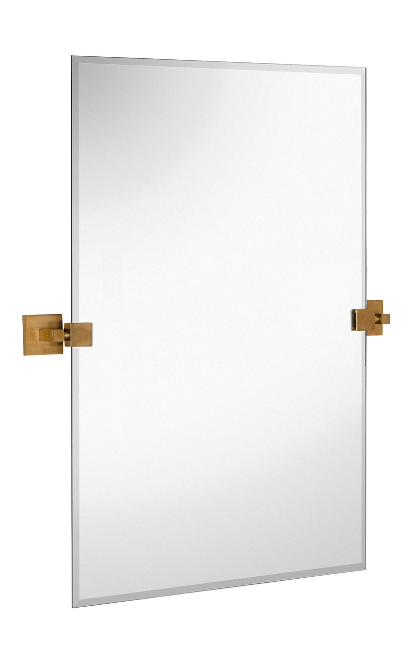 20" x 30" rotating wall mirror including brushed gold square wall brackets