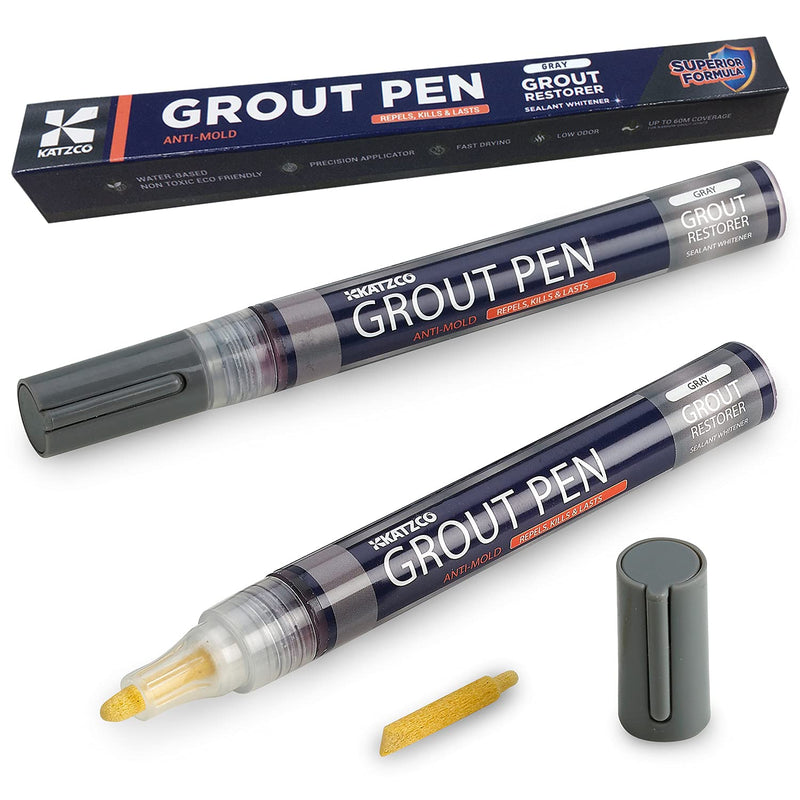 Caulk Pen - Eggshell Gray - 2 Pack - 5mm Narrow Tip - Covers 200ft