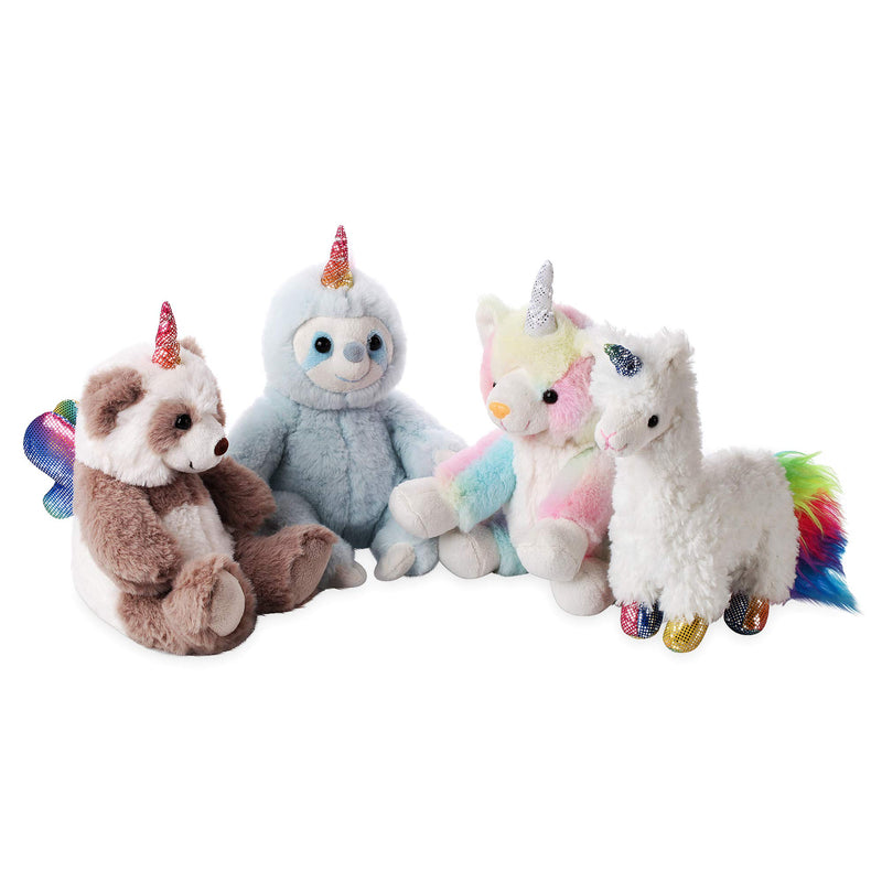 8" Plush Unicorn Stuffed Animal Toy, Rainbow Unicorn Toy, 4pcs Cute Stuffed Animal