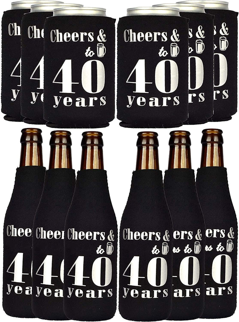 40th birthday gifts for men, 40th birthday can coolers, 40th birthday decorations