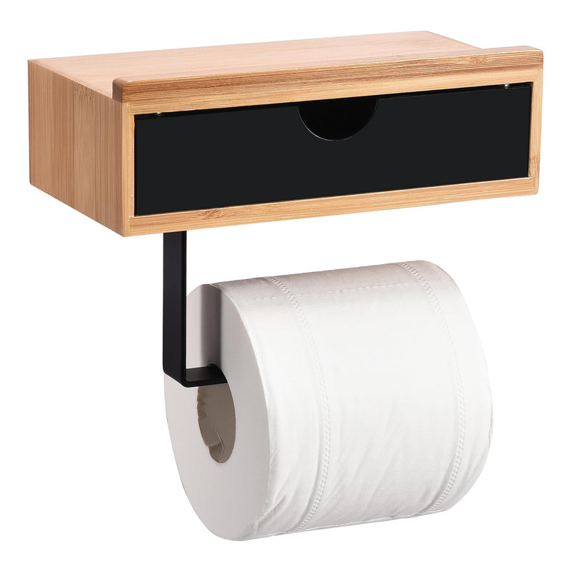 Toilet paper holder made of wood stainless steel elegant and practical