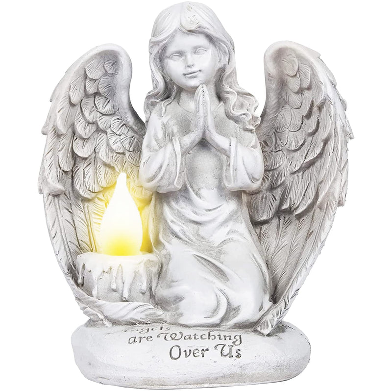 Praying Angel Watching Over Us, Angel Decorations for Home, Solar Powered LED