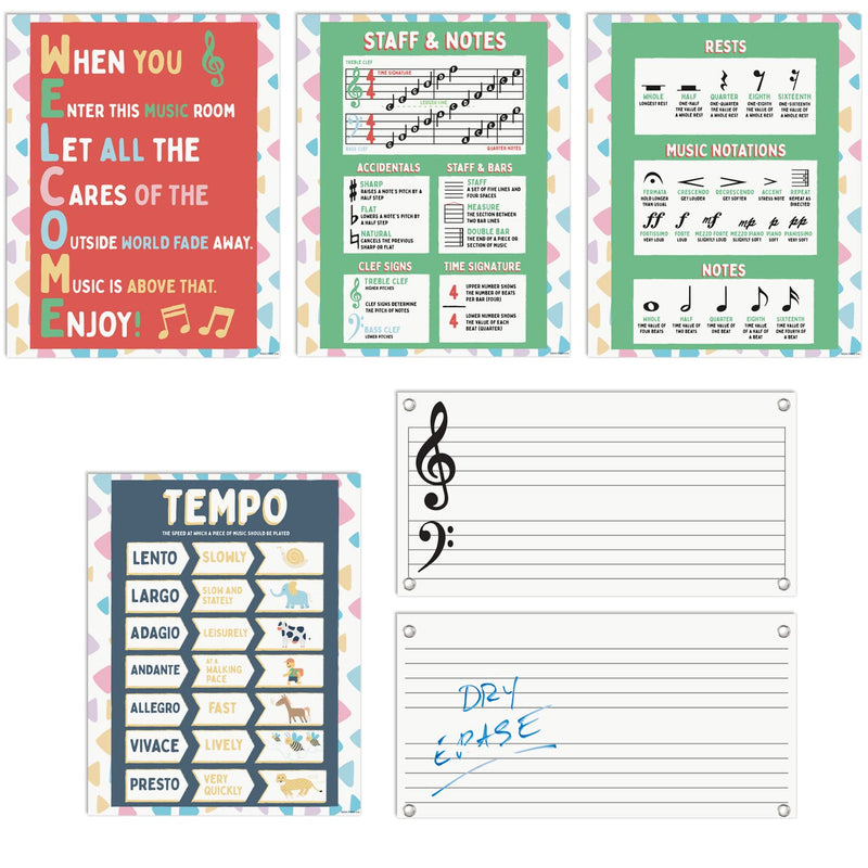 6 music posters for the classroom - 3 pieces in accessories for music teachers