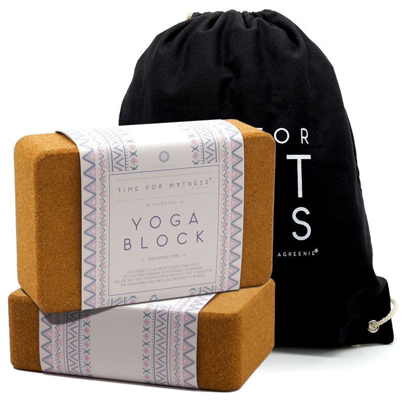 Yoga Block Made of Cork 100 Natural Product / Set of 2/Yoga Block Including Backpack