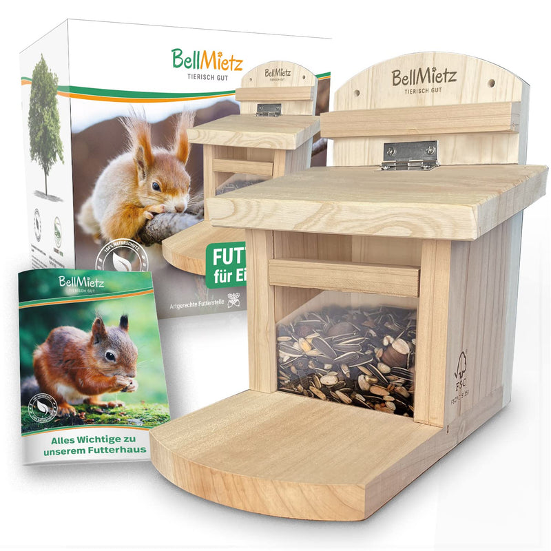 Squirrel Feeding House Extra Safe Stable Weatherproof Wood FSC