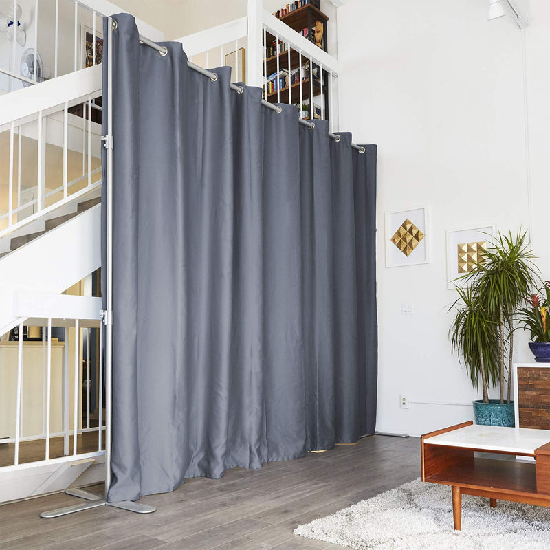 End2end Room Divider Set - Medium A, 8ft Tall x 7ft 6in - 12ft Wide, Slate Gray