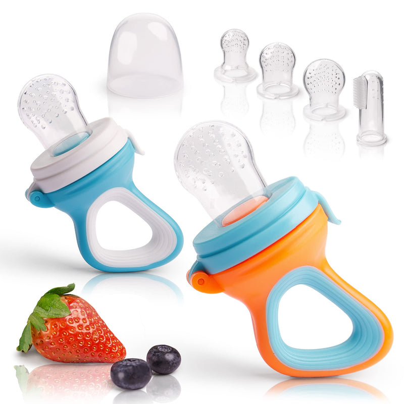 2 fruit teats for babies and toddlers. 6 replacement teats in 3 sizes