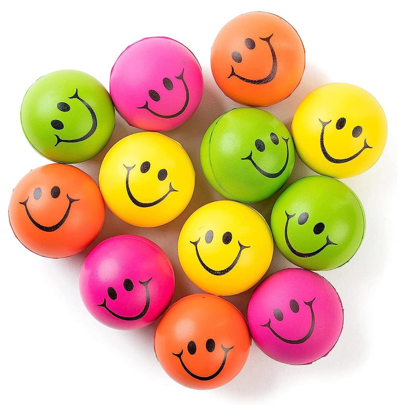 Be happy! Neon Colored Smile Funny Face Stress Ball – Happy Face Squishies