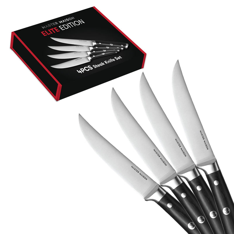 4 Piece 5 Inch Ultra Steak Knife Set, 4 German Stainless Serrated Knives