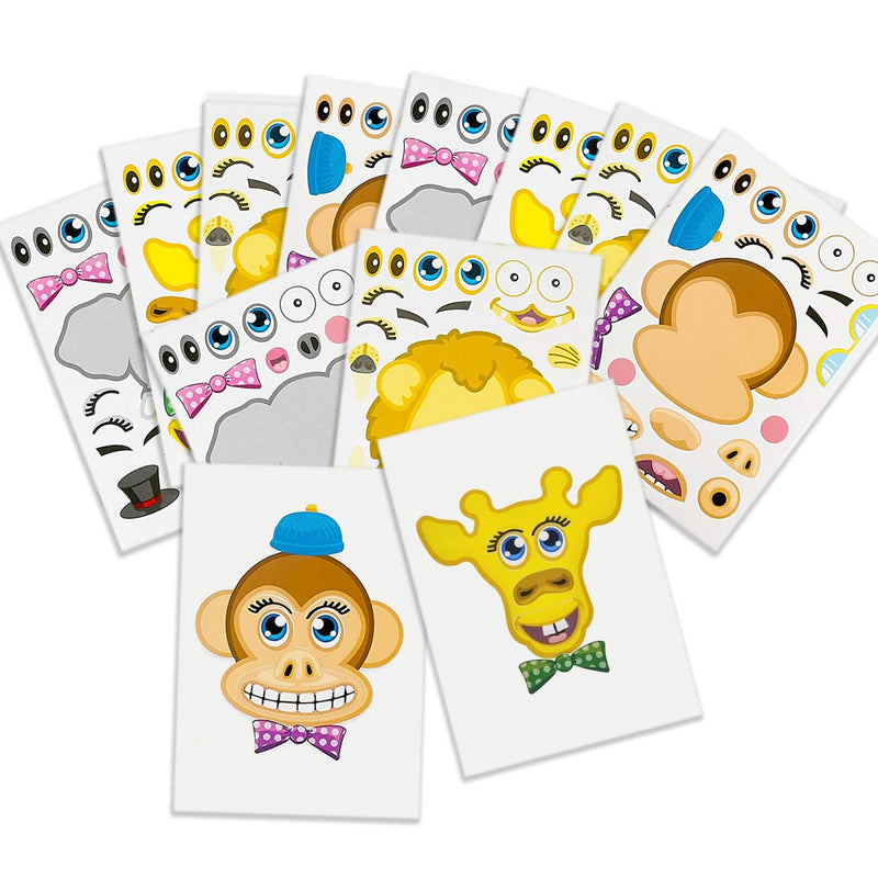 Make-A-Zoo Animal Sticker Book - 12 Pack - Stickers for Kids - Useful in Art