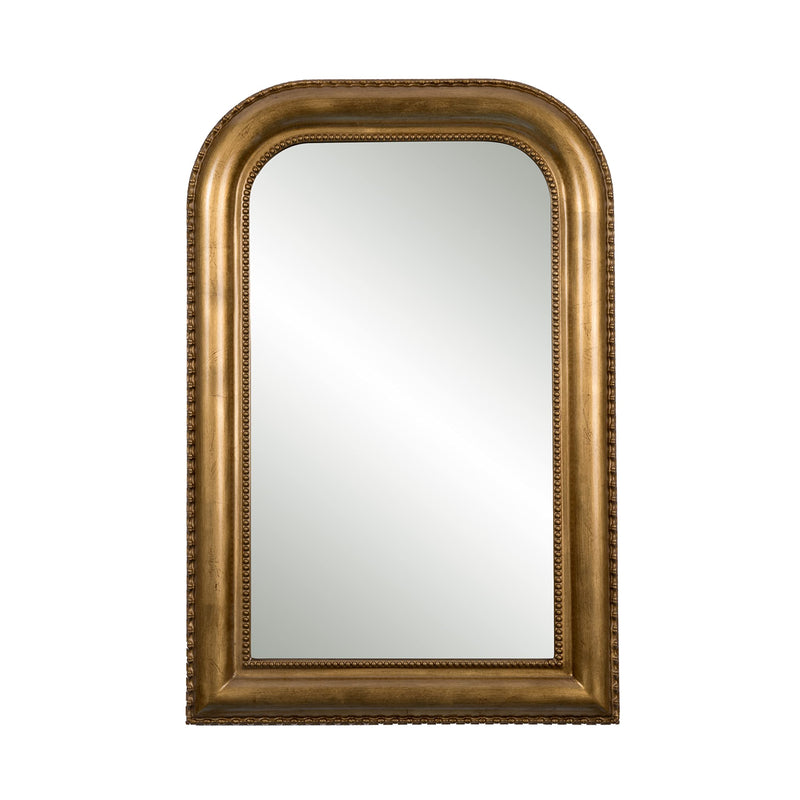 36" x 24" classic round corner mirror with gold frame and polished glass top