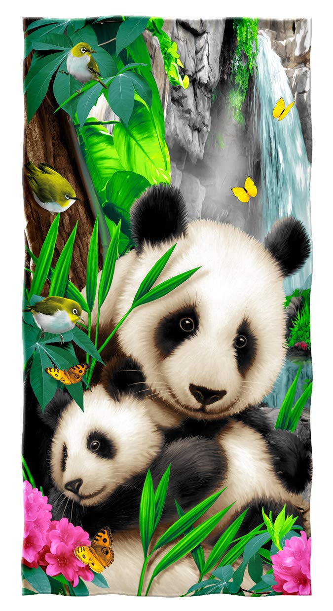 Precious Pandas Beach Towel for Girls Panda Bath Towel Print 30" x 60" Pool