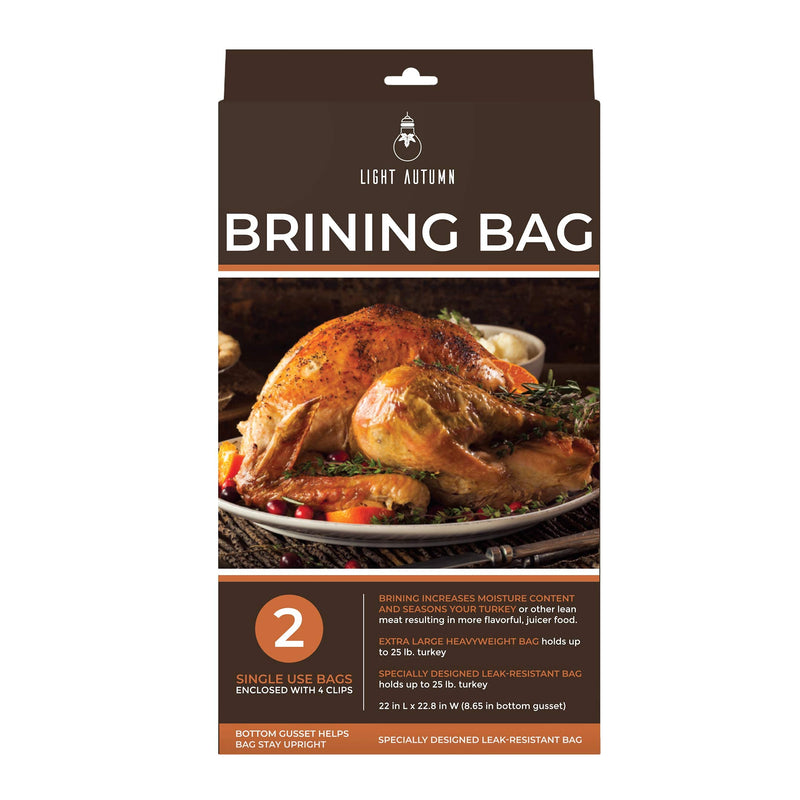 Turkey Brine Bags - Extra Large Turkey Brine Bags (Pack of 2) Size: 22" x 23"