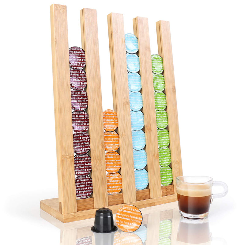 Capsule holder for Nespresso coffee capsule stand capsule dispenser made of bamboo for