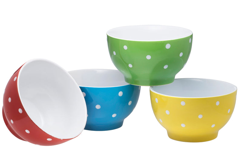 E 20oz Ceramic Polka Dot Bowls Dessert Bowls Set of 4 20oz Porcelain Dip