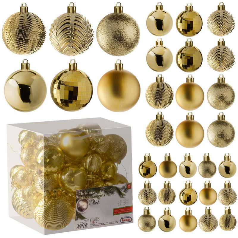 Champagne Christmas Ball Ornaments for Christmas Decoration 36 Pieces