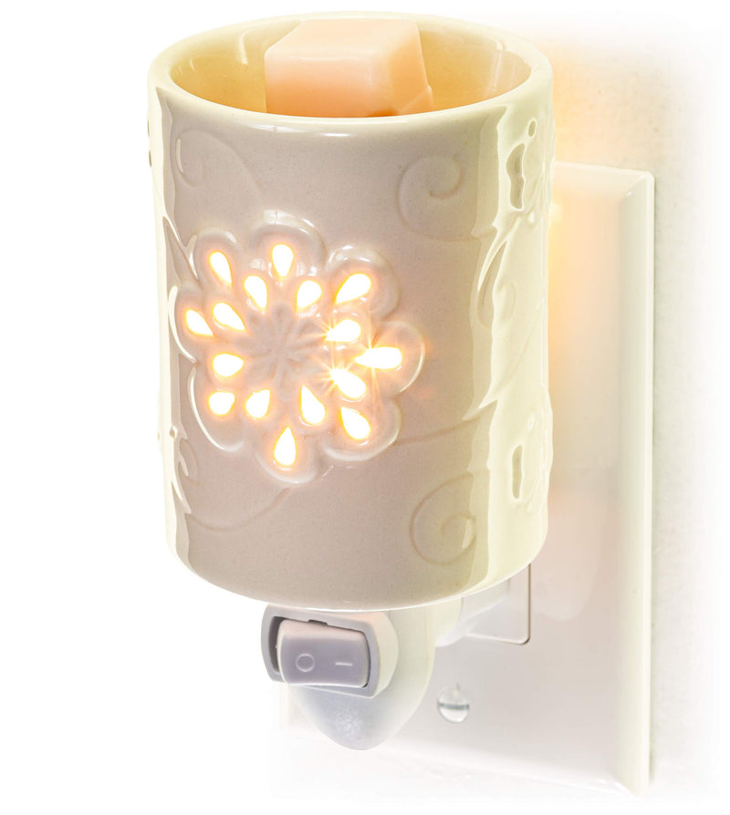 Wall Pluggable Wax Warmer for Scented Wax Ceramic Flower Swirl Electric House