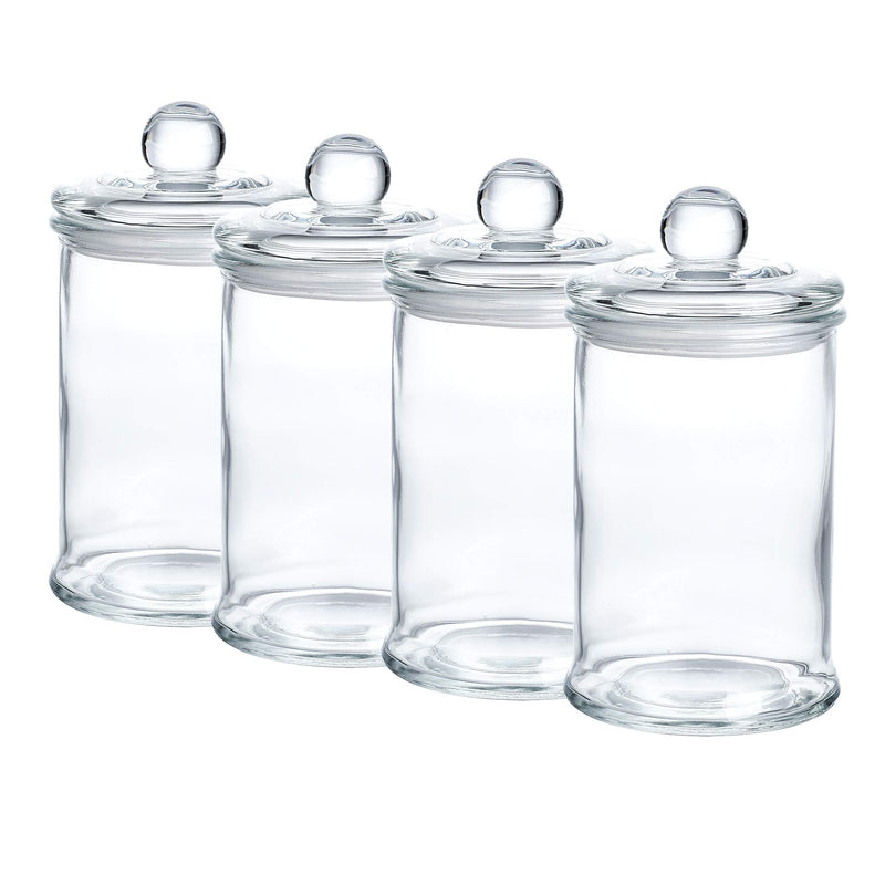 Glass Apothecary Jars Bathroom Storage Organizer Cotton Canisters