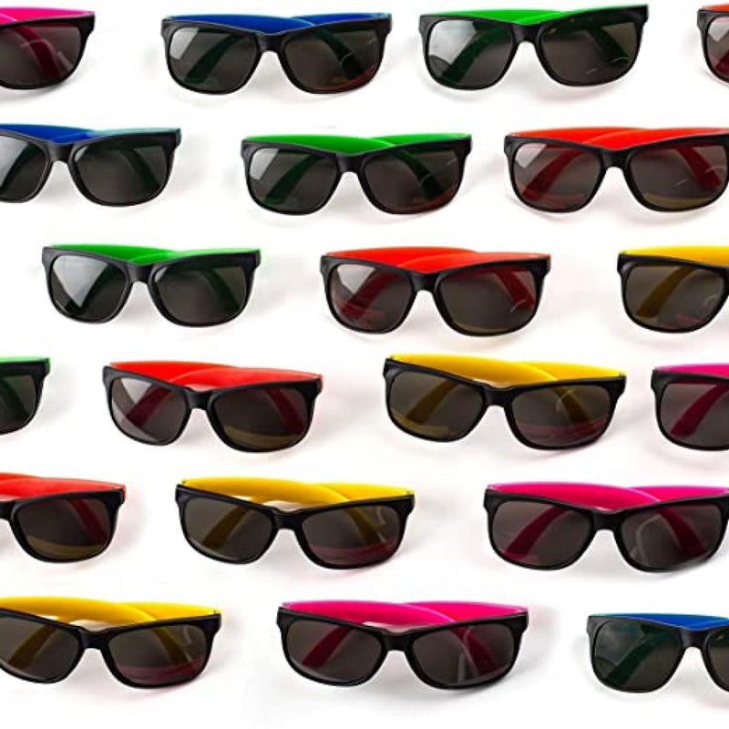 30 Pack Neon Bulk Kids Sunglasses with UV Protection - Party Favors - Bulk Pool