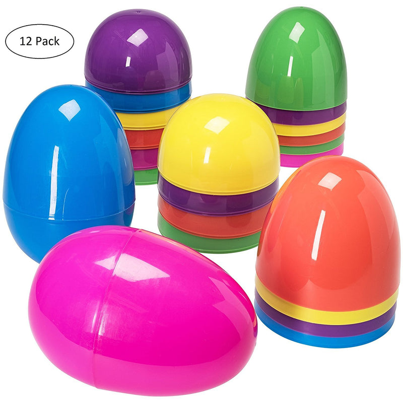 Jumbo Set With 12 Plastic Easter Eggs Huge Plastic Eggs Fill With Candy