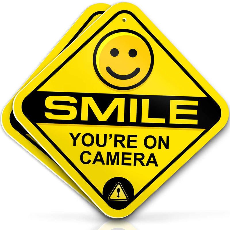 Smile Your On Camera Signs Security System Security Camera Sign - 12"