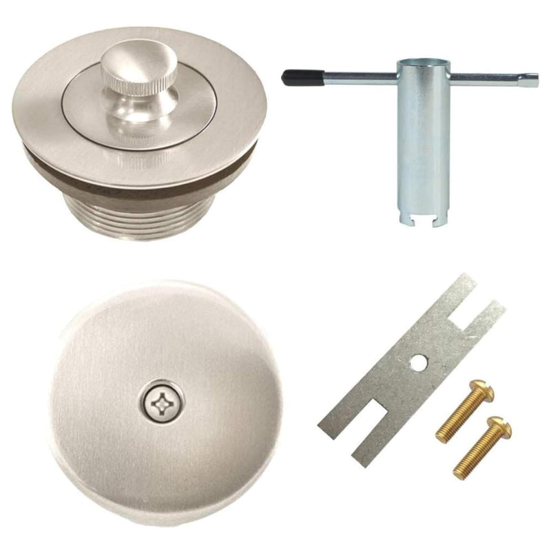 Lift and swivel bathtub drain conversion kit, made entirely of brass